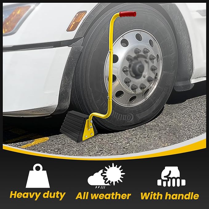 2 Pack Heavy Duty Rubber Wheel Chock - Image 3