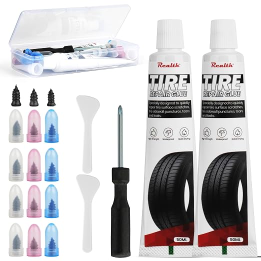 Tire Repair Glue 100ml, Rubber Cement Tire Repair, Tire Plug Glue, Tire Patch by Realth