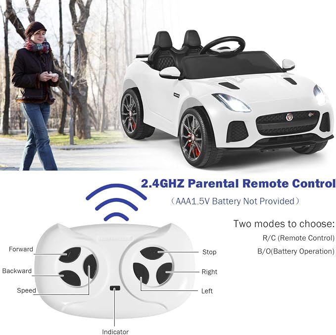 Costzon Ride on Car, 12V Licensed Jaguar F-Type SVR Battery Powered Kids' - Image 3