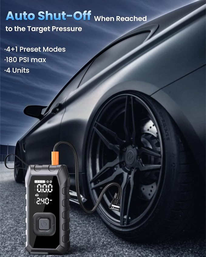 Tire Inflator Portable Air Compressor, 2X Faster Inflation Cordless Air - Image 6