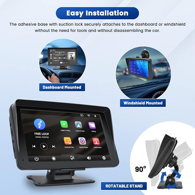 Portable Carplay Screen for Car, GPS Navigation, Mirror Link for All Vehicles - Image 6