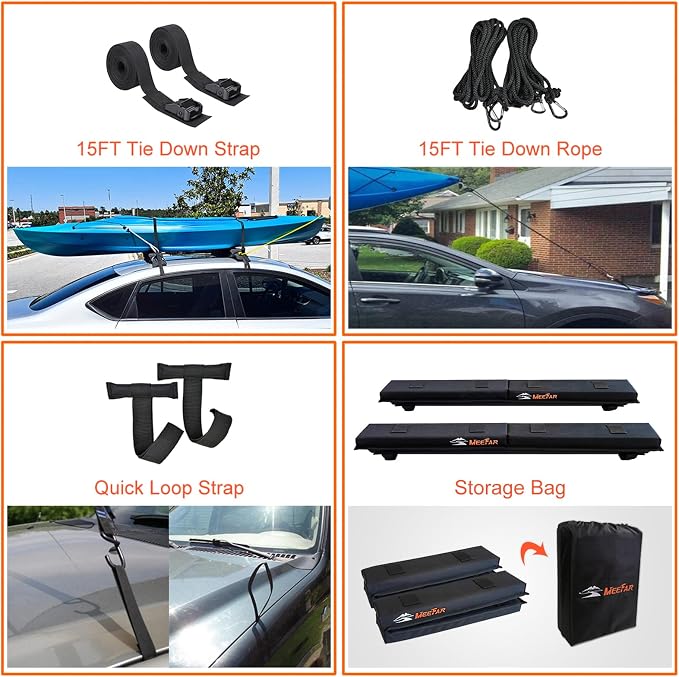 MeeFar Universal Roof Rack Pads Fit on Cross Bars - Image 6