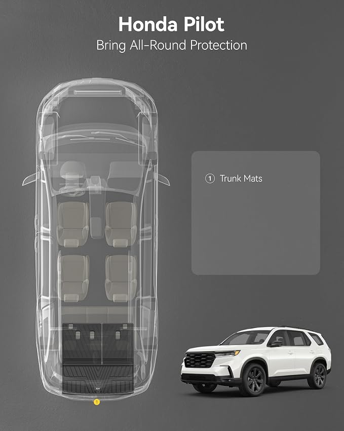 3W Cargo Liner Fit for Honda Pilot 2023-2025 TPE Custom Fit All Weather Honda - Image 2