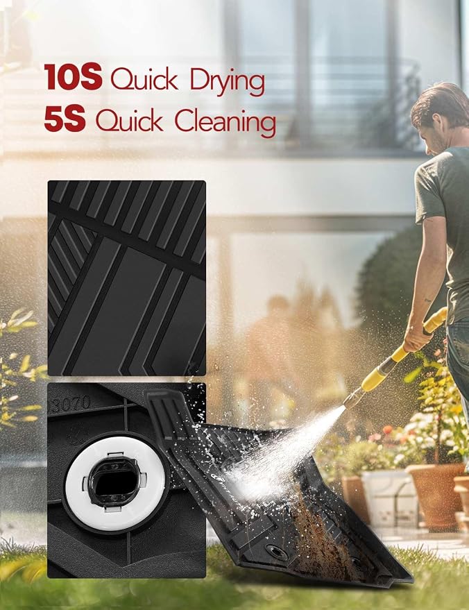 YHTAUTO Floor Mats Fit 2016-2023 Toyota Tacoma, TPE All Weather Car Mats - Image 9