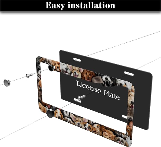 License Plate Frames Multicolor Custom License Plate Frame Dogs Collection - Image 7