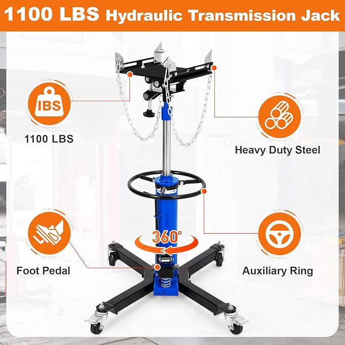 Transmission Jack, 2-Stage Hydraulic Telescopic Jacks, Lifts 34"-68", - Image 2