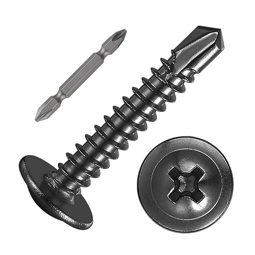 #8×1” for Sheet Metal Self-Tapping Screws 410 Black Stainless Steel Truss Head by Wensilon