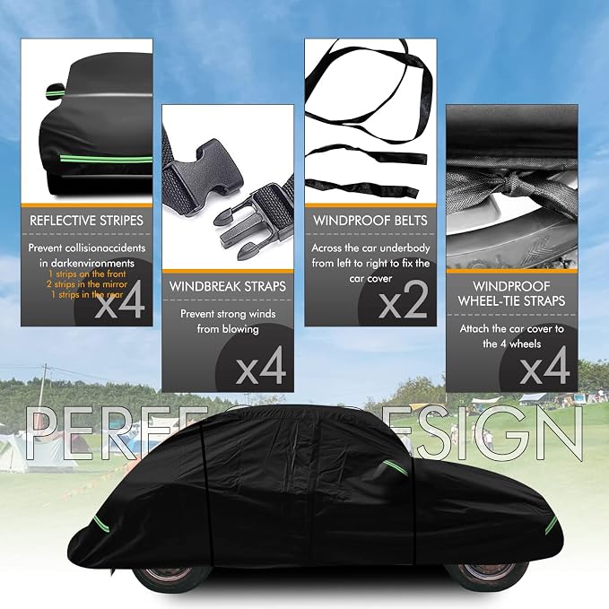 for VW 1960-1980 Volkswagen Beetle Bug Sedan 2-Door Saloon Car Covers 210D - Image 4