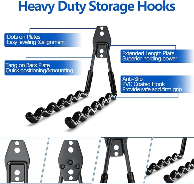 Garage Storage Hooks 14PC, Garage Wall Hooks - Image 3