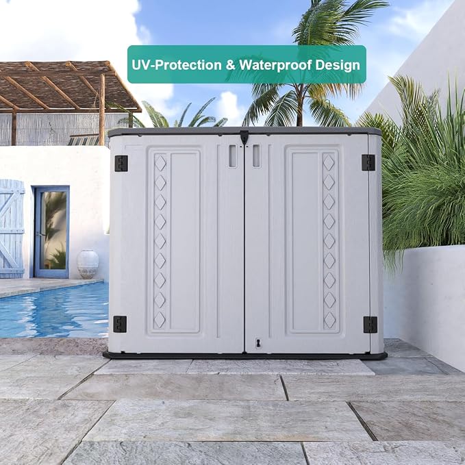KINYING Outdoor Storage Shed-Horizontal Storage Cabinet Waterproof - Image 3