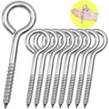 8Pcs Self Tapping Eyelet Screw Eye Bolt，6 Inch Heavy Duty Screw Eyes Hooks ，M10 by HXLPAY
