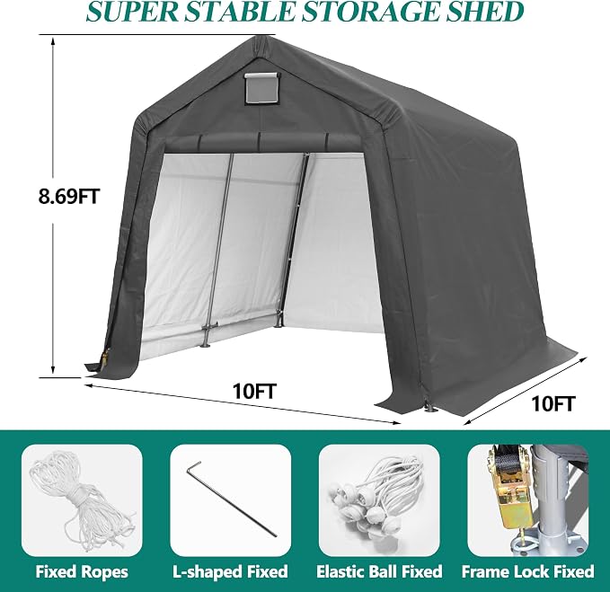 10' x 10' Outdoor Storage Shelter - Image 2