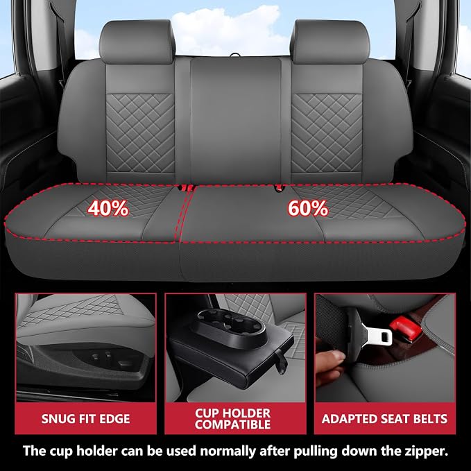 BABYBLU Chevy Chevrolet Silverado GMC Sierra Car Seat Covers Fit 2007-2023 2024 - Image 4