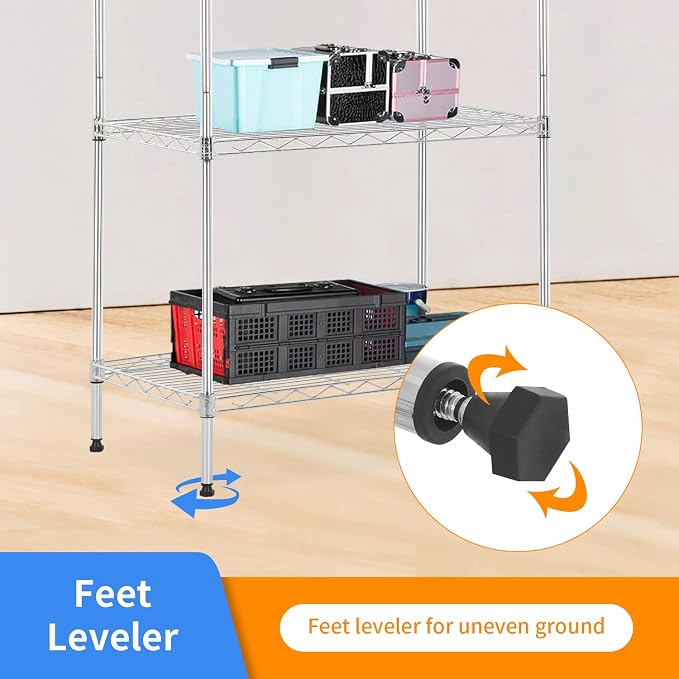 Wire Shelving Unit Metal Shelf Organizer Heavy Duty Wire Rack Storage Unit Rack - Image 4