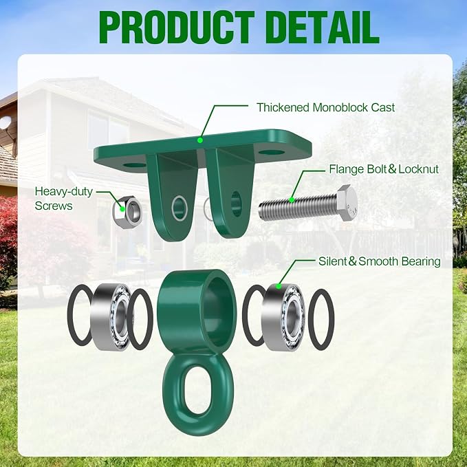 BETOOLL Swing Hangers with Bearing, Heavy Duty Porch Swing Hanging Kit - Image 3