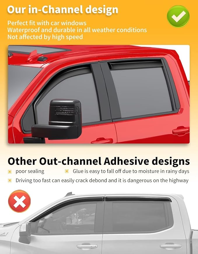 in-Channel Window Rain Guards Fit - Image 6