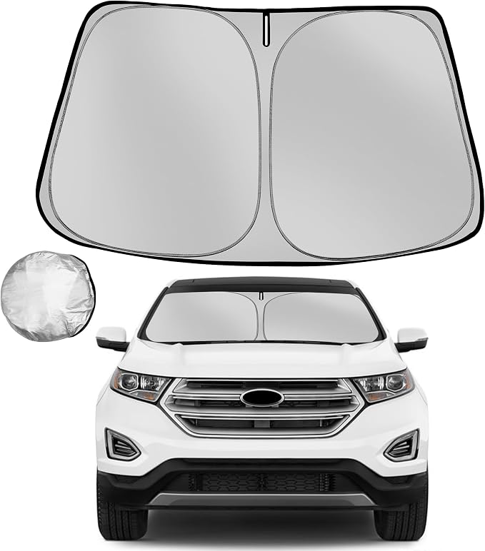 Windshield Sun Shade for 2015-2024 Ford Edge Foldable Sun Sunshade for Car by Fonowka