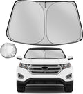 Windshield Sun Shade for 2015-2024 Ford Edge Foldable Sun Sunshade for Car by Fonowka