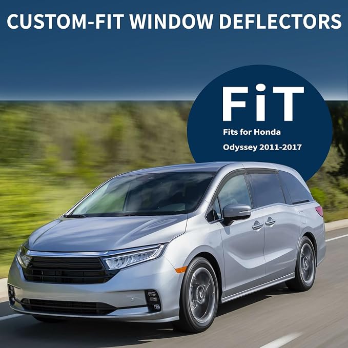 4PCS Rain Guards Fit for Honda Odyssey 2011-2017, Durable Front & Rear Window - Image 2