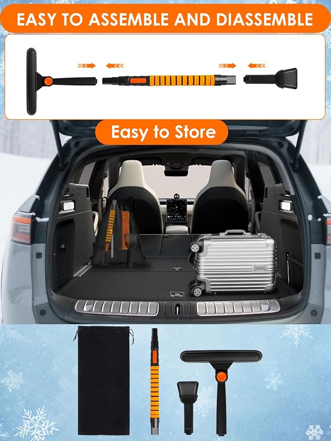 90° Fixed Rotation 3-in-1 Car Snow Brush and Ice Scraper - Image 5