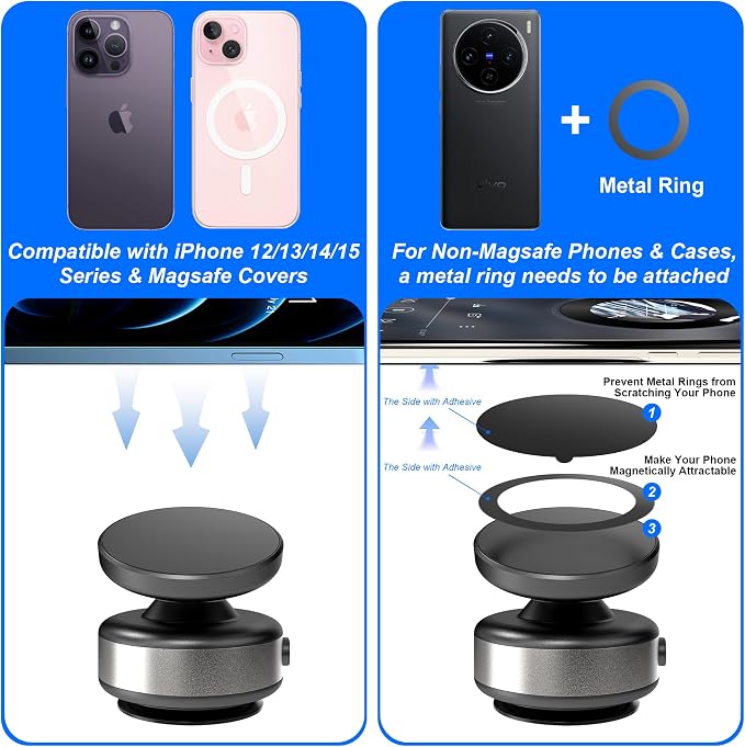 Fostex Vacuum Magnetic Phone Holder Magnet, 360 Adjustable Rotatable Magnetic - Image 5