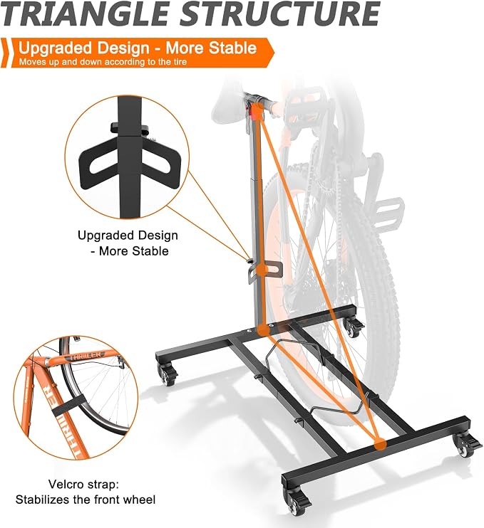Vertical Bike Stand, Freestanding Space-Saving Bike Rack - Image 4