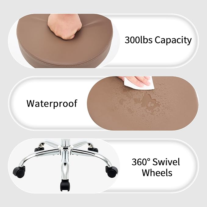 Adjustable Office Stool with Wheels 19.5’’-26.6’’ - Image 5