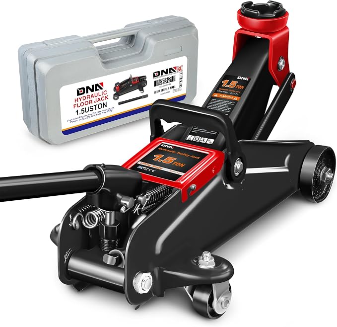 DNA MOTORING Low Profile Hydraulic Trolley Service/Floor Jack, 1.5 Ton Capacity by DNAMOTORING-Tools