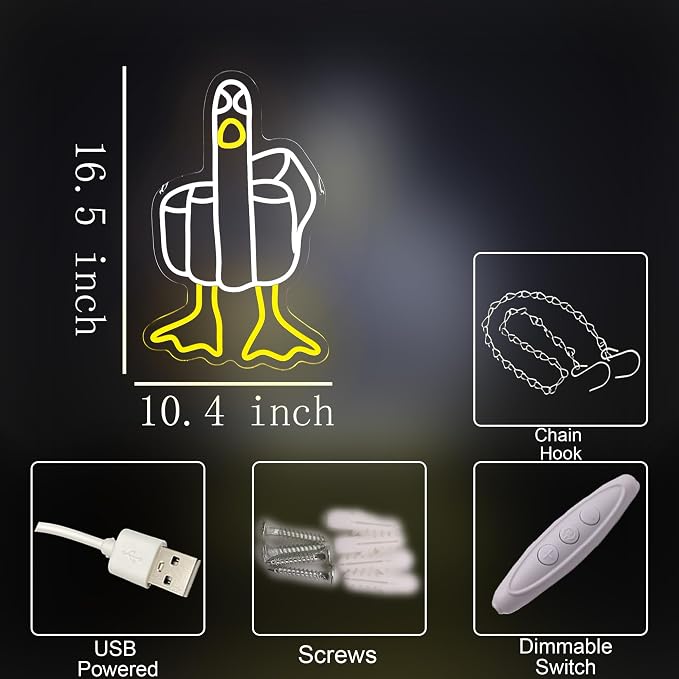 Funny Duck Neon Sign, Cool LED Neon Light Sign - Image 6