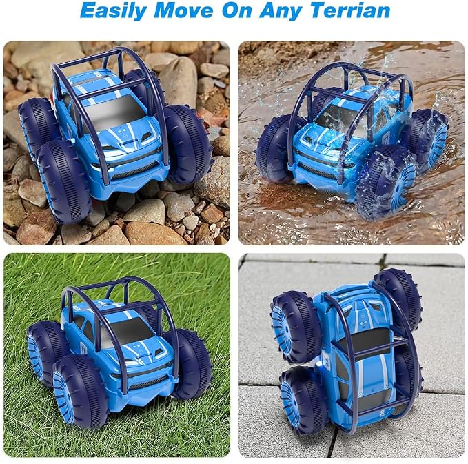 MaxTronic Amphibious Remote Control Car, Rechargeable RC Cars Toy 360° Flips - Image 5