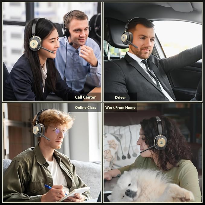 V5.3 Wireless Headset with Mic for Work, 45Hrs Computer Headset with Microphone - Image 7