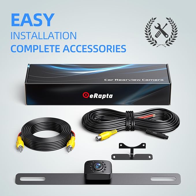 eRapta HD 1080P Backup Camera, AHD Compatible, License Plate Rear View Camera - Image 9