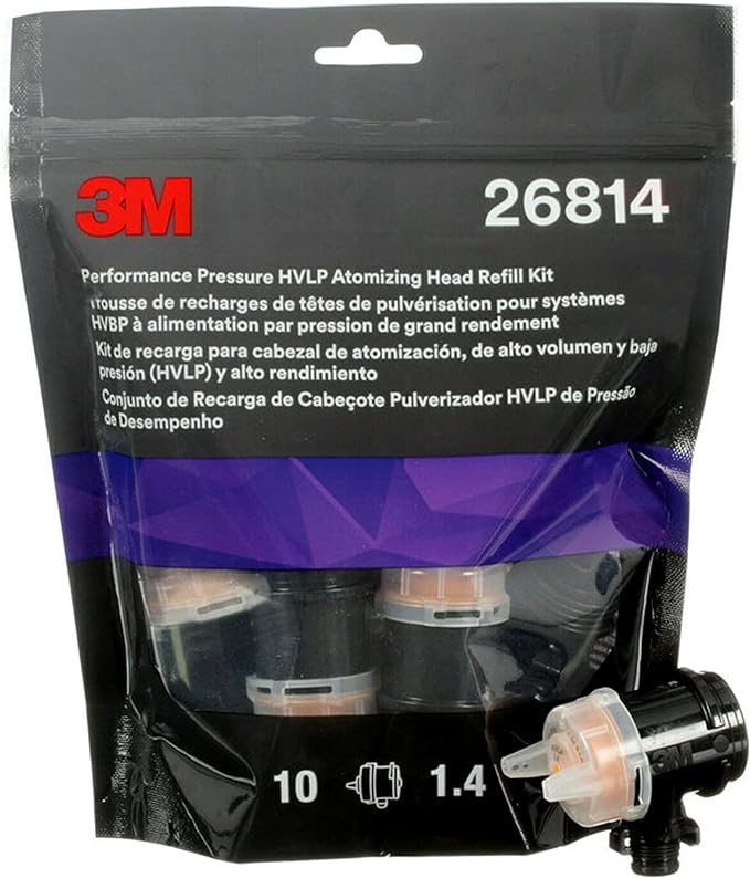 3M Performance Pressure HVLP Atomizing Head Refill Kit, Size 1.4, by 3MAutomotive