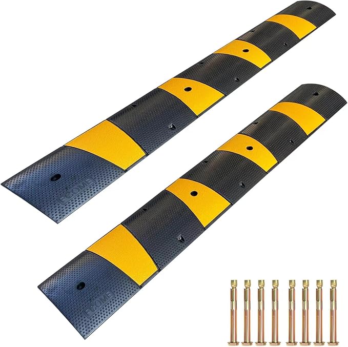 Rubber Speed Bump 6 Feet Rubber Driveway Modular Heavy Duty Speed 72.4 x 12 x - Image 2