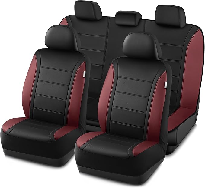Road Comforts Leather Seat Covers, Breathable Car Seat Covers Full Set by RoadComforts