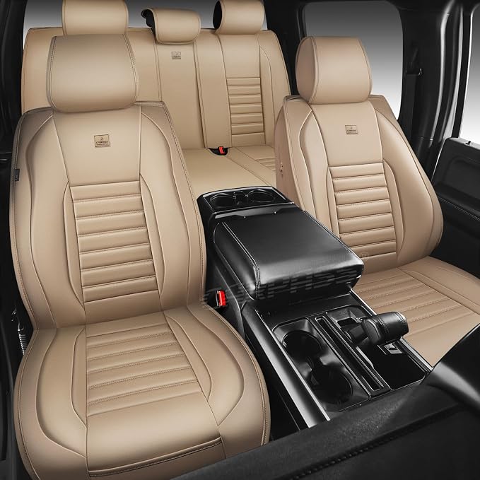 CAR PASS Nappa Leather Car Seat Covers Full Set, Luxury Seat Protector - Image 2
