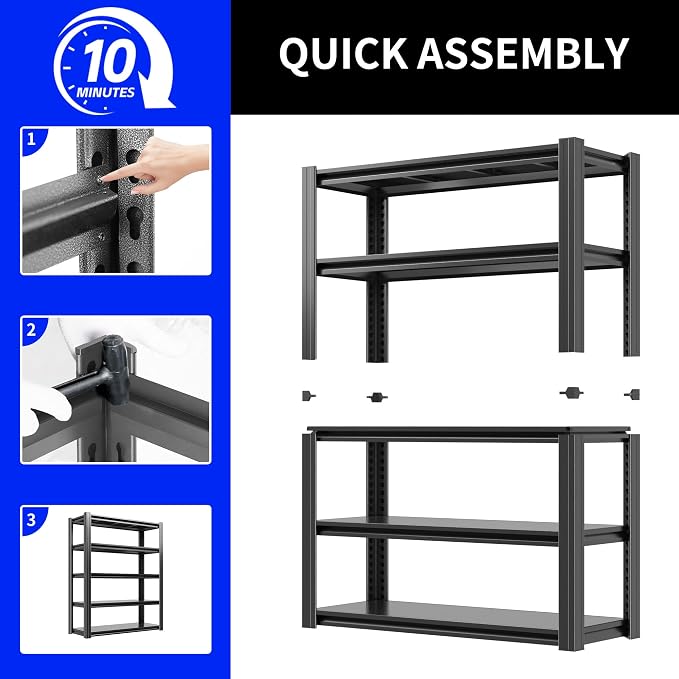 78" H Metal Storage Shelving, 3000LBS Heavy Duty Shelves Unit, Adjustable 5 - Image 7