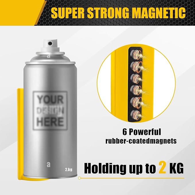 4 Pcs Magnetic Aerosol Spray Can Holder, Powerful Magnet Toolbox Bottle Holder - Image 2
