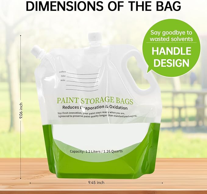 4 Pcs Paint Storage Pack Bags, 1.2L Reusable Paint Saver Bags - Image 4