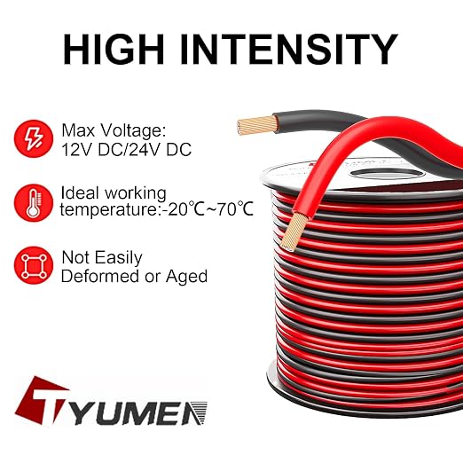 16 Gauge Wire 100FT, 16/2 AWG Red Black Hookup Electrical Wire LED Strips - Image 6