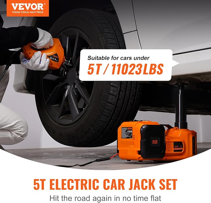 VEVOR Electric Car Jack, 5 Ton/11023 LBS Hydraulic Jack Lift - Image 2