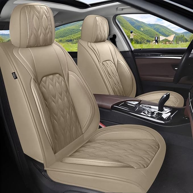 2 Front Car Seat Covers Fit for Toyota Camry 2012-2025: Faux Leather Automotive by DISUTOGO