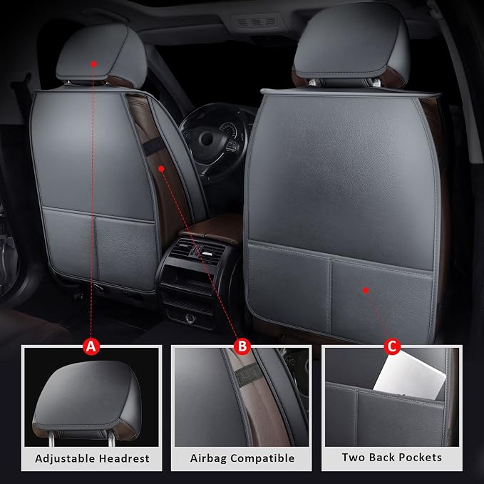 MIROZO Ram Seat Covers, Waterproof Truck Seat Covers Fits - Image 3