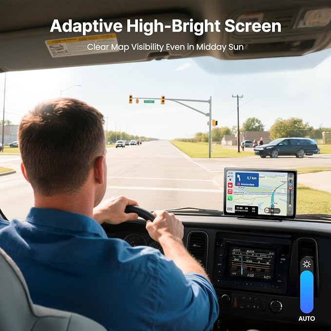 9''HD Wireless Carplay Screen For Car 4K Dash Cam&1080P Backup Camera - Image 4