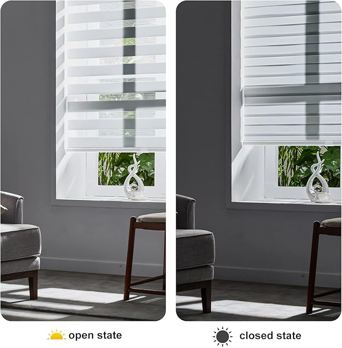 Persilux Cordless Zebra Blinds for Windows Free-Stop Dual Layer Roller Windows - Image 5