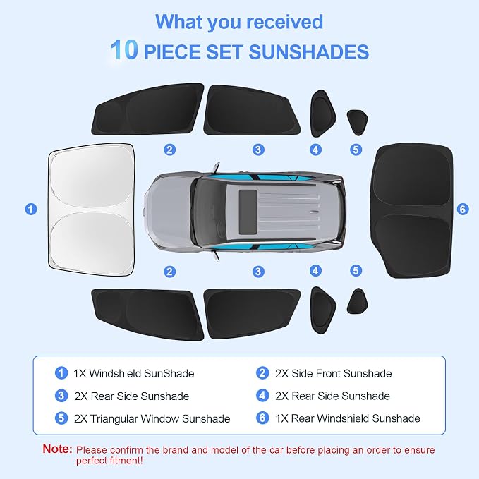 10pcs Car Window Shades for Toyota Prius Hatchback 2010-2015 Accessories - Image 7