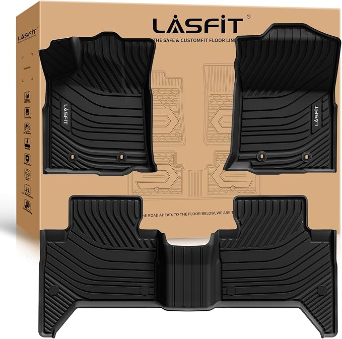 LASFIT Floor Mats for Toyota Tacoma 2016-2023 Double Cab All Weather Custom Fit by LASFIT
