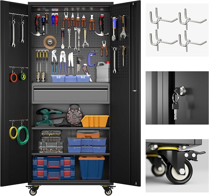 71" H Metal Garage Storage Cabinet by GANGMEIMENTALSTORAGECABINET