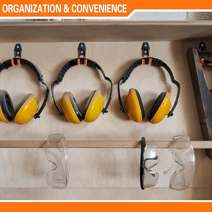 Heavy Duty Garage Hooks 6 Pack, J Shaped Hanger, Wall Mounted Storage System - Image 5