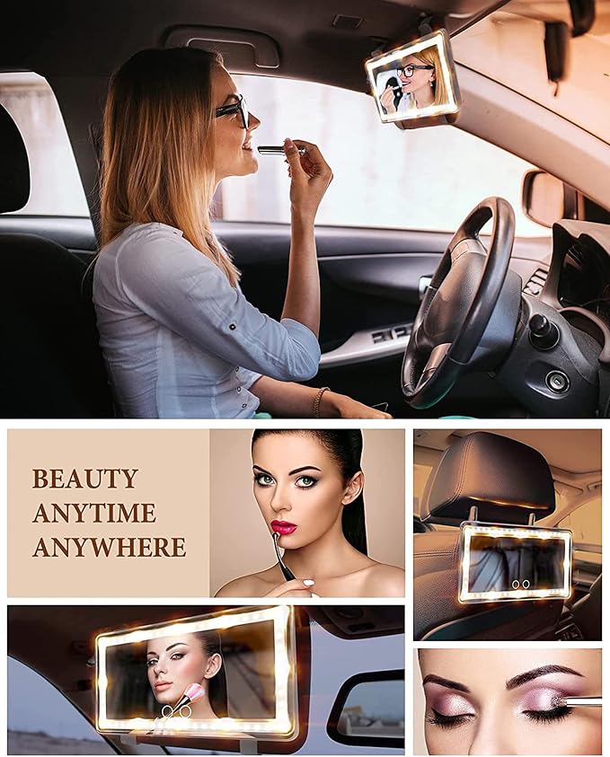 Car Visor Mirror with Rechargeable LED Light - Image 3